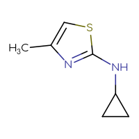 Chemical structure of N-cyclopropyl-4-methyl-1,3-thiazol-2-amine - CSSB00000193519