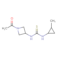 Chemical structure of 1-(1-acetylazetidin-3-yl)-3-(2-methylcyclopropyl)thiourea - CSSB21432501156