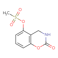 Chemical structure of 2-oxo-3,4-dihydro-2H-1,3-benzoxazin-5-yl methanesulfonate - CSSB01068488000