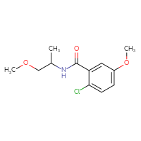 Chemical structure of 2-chloro-5-methoxy-N-(1-methoxypropan-2-yl)benzamide - CSSB06396397822