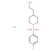 Chemical structure of 2-[1-(4-fluorobenzenesulfonyl)piperidin-4-yl]ethan-1-amine hydrochloride - CSSB00103157970