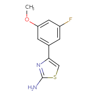Chemical structure of 4-(3-fluoro-5-methoxyphenyl)-1,3-thiazol-2-amine - CSSB02496512195