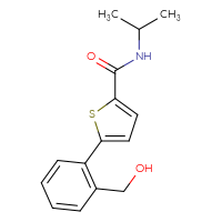 Chemical structure of 5-[2-(hydroxymethyl)phenyl]-N-(propan-2-yl)thiophene-2-carboxamide - CSSB06590985133
