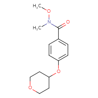 Chemical structure of N-methoxy-N-methyl-4-(oxan-4-yloxy)benzamide - CSSB02012149725