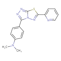 Chemical structure of N,N-dimethyl-4-[6-(pyridin-2-yl)-[1,2,4]triazolo[3,4-b][1,3,4]thiadiazol-3-yl]aniline - CSSB00121624231