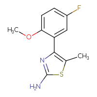 Chemical structure of 4-(5-fluoro-2-methoxyphenyl)-5-methyl-1,3-thiazol-2-amine - CSSB00000320266