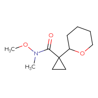 Chemical structure of N-methoxy-N-methyl-1-(oxan-2-yl)cyclopropane-1-carboxamide - CSSB01148880702