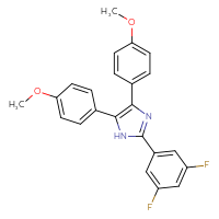 Chemical structure of 2-(3,5-difluorophenyl)-4,5-bis(4-methoxyphenyl)-1H-imidazole - CSSB14823774527