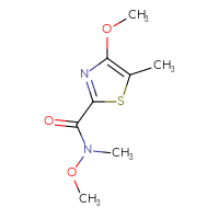 Chemical structure of N,4-dimethoxy-N,5-dimethyl-1,3-thiazole-2-carboxamide - CSSB06983628102