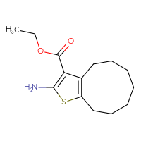 Chemical structure of ethyl 2-amino-4H,5H,6H,7H,8H,9H,10H-cyclonona[b]thiophene-3-carboxylate - CSSB00020594975