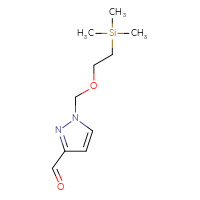 Chemical structure of 1-{[2-(trimethylsilyl)ethoxy]methyl}-1H-pyrazole-3-carbaldehyde - CSSB00010985604