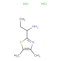 Chemical structure of 1-(4,5-dimethyl-1,3-thiazol-2-yl)propan-1-amine dihydrochloride - CSSB00015187085