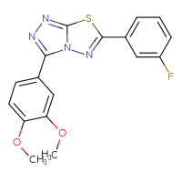 Chemical structure of 3-(3,4-dimethoxyphenyl)-6-(3-fluorophenyl)-[1,2,4]triazolo[3,4-b][1,3,4]thiadiazole - CSSB00121637254