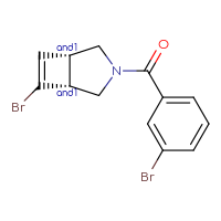 Chemical structure of rac-(1R,5S)-6-bromo-3-(3-bromobenzoyl)-3-azabicyclo[3.2.0]hept-6-ene - CSSB07104149413