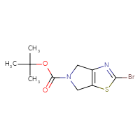 Chemical structure of tert-butyl 2-bromo-4H,5H,6H-pyrrolo[3,4-d][1,3]thiazole-5-carboxylate - CSSB00010409731
