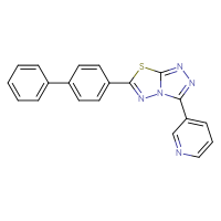 Chemical structure of 3-(6-{[1,1'-biphenyl]-4-yl}-[1,2,4]triazolo[3,4-b][1,3,4]thiadiazol-3-yl)pyridine - CSSB00121637311