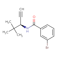 Chemical structure of 3-bromo-N-[(3S)-4,4-dimethylpent-1-yn-3-yl]benzamide - CSSB02165714501