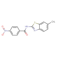 Chemical structure of N-(6-methyl-1,3-benzothiazol-2-yl)-4-nitrobenzamide - CSSB00026241350