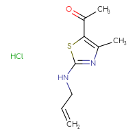 Chemical structure of 1-{4-methyl-2-[(prop-2-en-1-yl)amino]-1,3-thiazol-5-yl}ethan-1-one hydrochloride - CSSB00025717673
