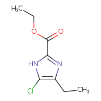 Chemical structure of ethyl 5-chloro-4-ethyl-1H-imidazole-2-carboxylate - CSSB00010274288