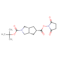 Chemical structure of 2-tert-butyl 5-(2,5-dioxopyrrolidin-1-yl) (3aR,5R,6aS)-octahydrocyclopenta[c]pyrrole-2,5-dicarboxylate - CSSB20271085559