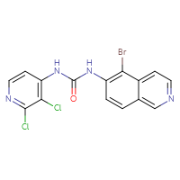 Chemical structure of 1-(5-bromoisoquinolin-6-yl)-3-(2,3-dichloropyridin-4-yl)urea - CSSB21531615111