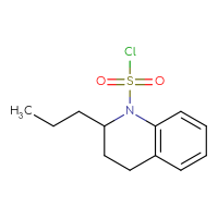 Chemical structure of 2-propyl-1,2,3,4-tetrahydroquinoline-1-sulfonyl chloride - CSSB21224774635
