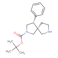 Chemical structure of tert-butyl (4R,5S)-4-phenyl-2,7-diazaspiro[4.4]nonane-2-carboxylate - CSSB00039546805