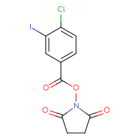 Chemical structure of 2,5-dioxopyrrolidin-1-yl 4-chloro-3-iodobenzoate - CSSB02527249323