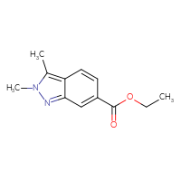 Chemical structure of ethyl 2,3-dimethyl-2H-indazole-6-carboxylate - CSSB00054730485