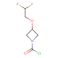 Chemical structure of 3-(2,2-difluoroethoxy)azetidine-1-carbonyl chloride - CSSB00102475022