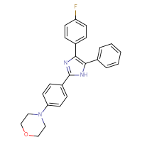 Chemical structure of 4-{4-[4-(4-fluorophenyl)-5-phenyl-1H-imidazol-2-yl]phenyl}morpholine - CSSB21531606801