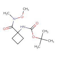 Chemical structure of tert-butyl N-{1-[methoxy(methyl)carbamoyl]cyclobutyl}carbamate - CSSB00010409176