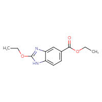 Chemical structure of ethyl 2-ethoxy-1H-1,3-benzodiazole-5-carboxylate - CSSB01995559152