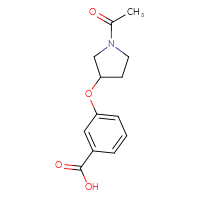 Chemical structure of 3-[(1-acetylpyrrolidin-3-yl)oxy]benzoic acid - CSSB00134290006