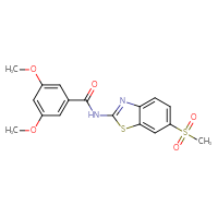 Chemical structure of N-(6-methanesulfonyl-1,3-benzothiazol-2-yl)-3,5-dimethoxybenzamide - CSSB00026319091
