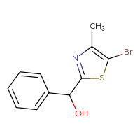 Chemical structure of (5-bromo-4-methyl-1,3-thiazol-2-yl)(phenyl)methanol - CSSB00050288973