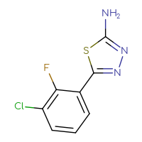 Chemical structure of 5-(3-chloro-2-fluorophenyl)-1,3,4-thiadiazol-2-amine - CSSB00012881823