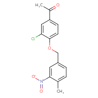Chemical structure of 1-{3-chloro-4-[(4-methyl-3-nitrophenyl)methoxy]phenyl}ethan-1-one - CSSB00020606528