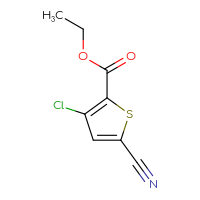 Chemical structure of ethyl 3-chloro-5-cyanothiophene-2-carboxylate - CSSB03552012752