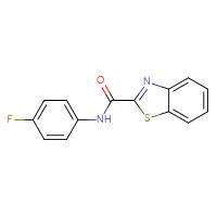 Chemical structure of N-(4-fluorophenyl)-1,3-benzothiazole-2-carboxamide - CSSB00046133324