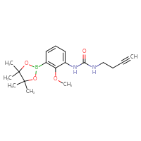 Chemical structure of 3-(but-3-yn-1-yl)-1-[2-methoxy-3-(4,4,5,5-tetramethyl-1,3,2-dioxaborolan-2-yl)phenyl]urea - CSSB20636682470