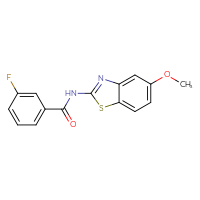 Chemical structure of 3-fluoro-N-(5-methoxy-1,3-benzothiazol-2-yl)benzamide - CSSB00027666055