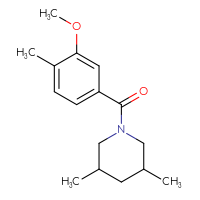 Chemical structure of 1-(3-methoxy-4-methylbenzoyl)-3,5-dimethylpiperidine - CSSB00103842522