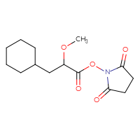 Chemical structure of 2,5-dioxopyrrolidin-1-yl 3-cyclohexyl-2-methoxypropanoate - CSSB20269821539