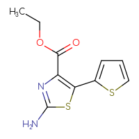 Chemical structure of ethyl 2-amino-5-(thiophen-2-yl)-1,3-thiazole-4-carboxylate - CSSB00010160079