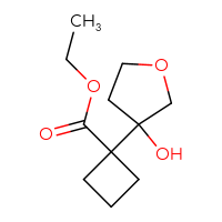 Chemical structure of ethyl 1-(3-hydroxyoxolan-3-yl)cyclobutane-1-carboxylate - CSSB00102869068
