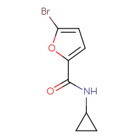Chemical structure of 5-bromo-N-cyclopropylfuran-2-carboxamide - CSSB00000160655