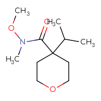 Chemical structure of N-methoxy-N-methyl-4-(propan-2-yl)oxane-4-carboxamide - CSSB06726831858