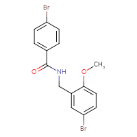 Chemical structure of 4-bromo-N-[(5-bromo-2-methoxyphenyl)methyl]benzamide - CSSB02044328857